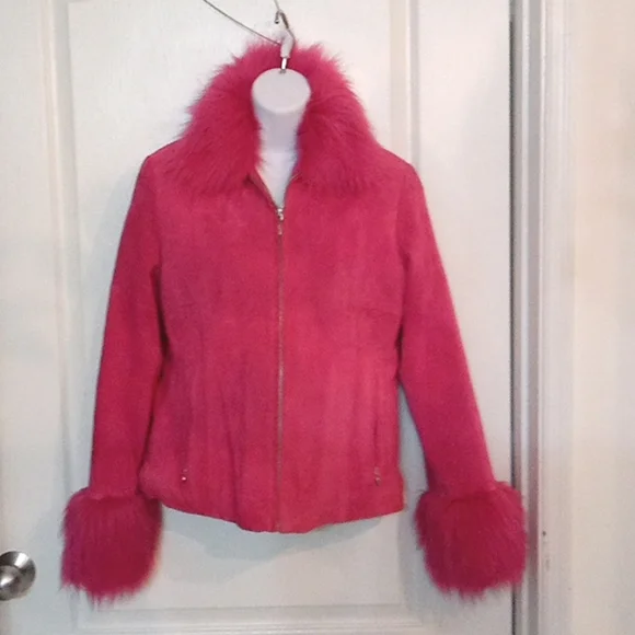 NWT🎁FREE GIFT INCLUDED 🎁Suede Fur Winter Jacket w/ Fur Cuffs & Lining - Picture 5 of 16
